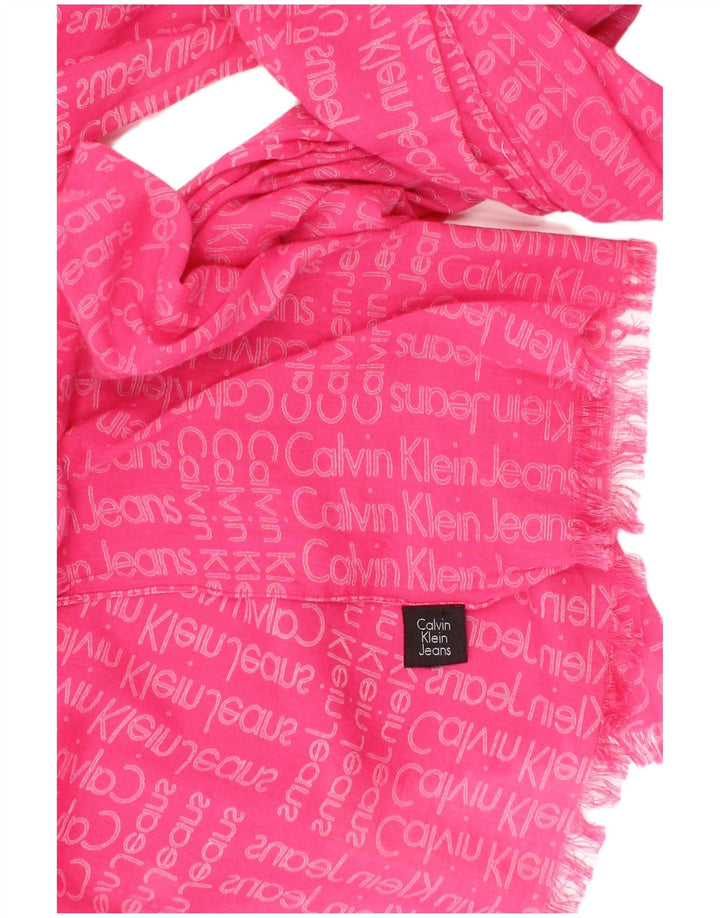 Calvin Klein Jeans Bufanda rectangular gráfica para mujer Talla única Rosa