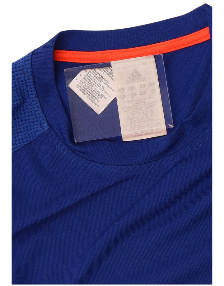 Adidas Hombre Camiseta Top Azul Medio Poliéster