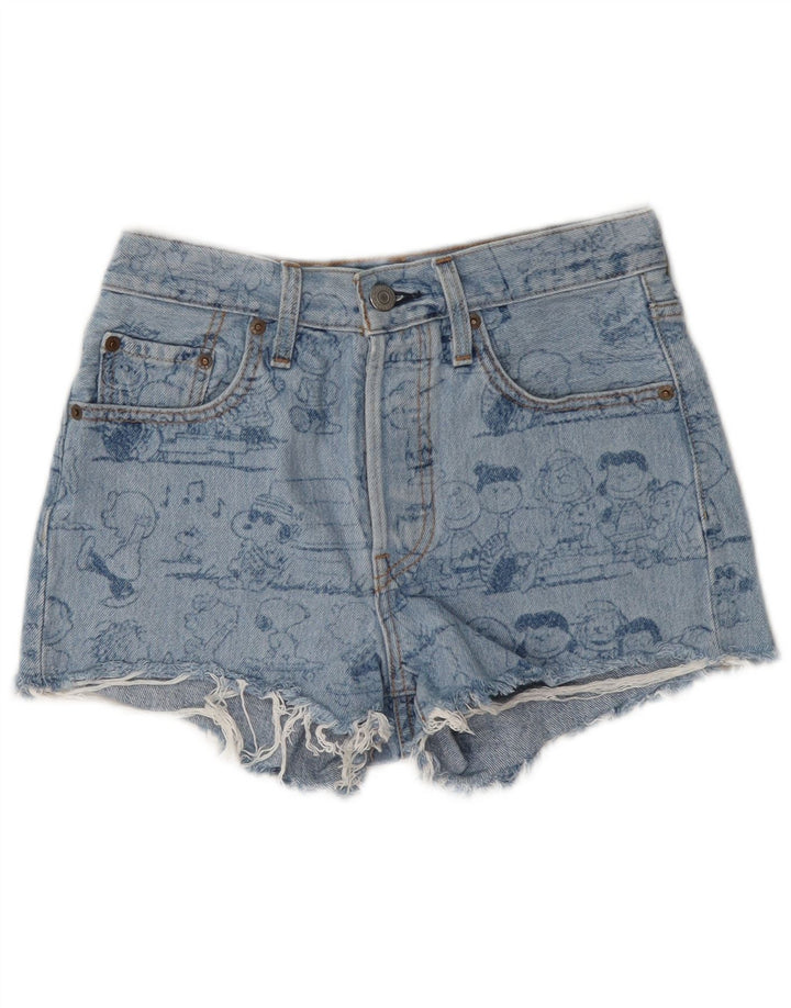 Levi's Mujer Peanuts Graphic Denim Shorts W24 XS Algodón Azul