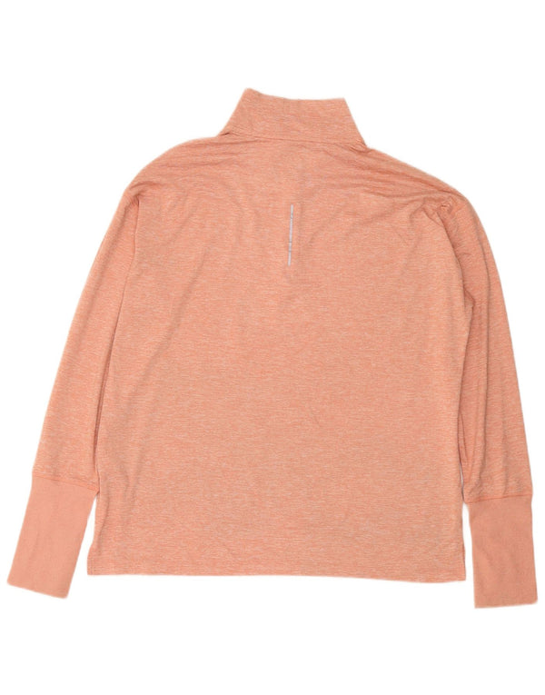 NIKE Mujer Dri Fit Jersey Chándal Top UK 40 Grande Rosa Moteado