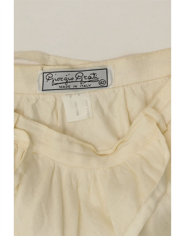 Giorgio Grati Falda Asimétrica Para Mujer IT 42 Mediana W24 Blanco Roto