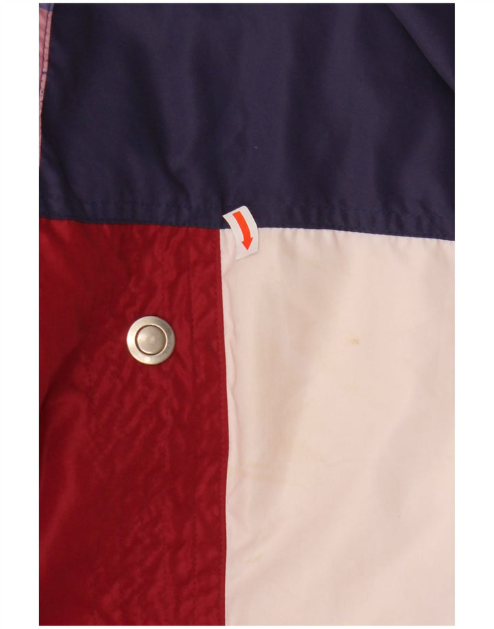 VINTAGE Chaqueta superior de chándal gráfico para hombre 2XL Bloque de color azul marino