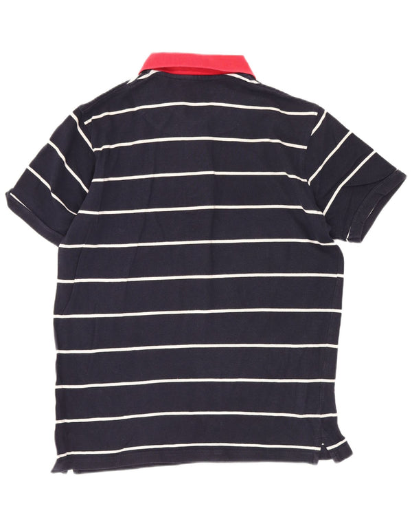 Trussardi Mens Polo Shirt Small Navy Blue Striped
