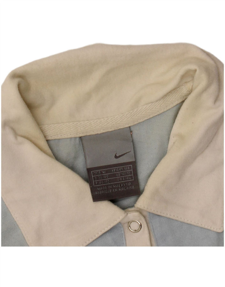 Polo NIKE para mujer UK 10/12 Medium Blue Colourblock