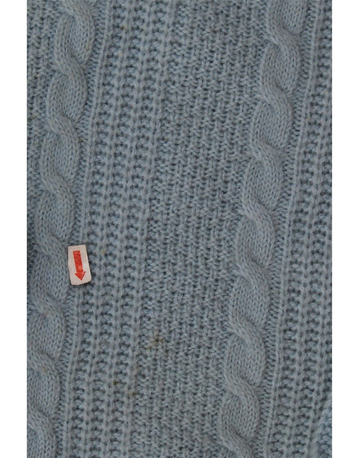 STEFANEL Jersey extragrande con cuello redondo para mujer UK 40 Lana azul grande