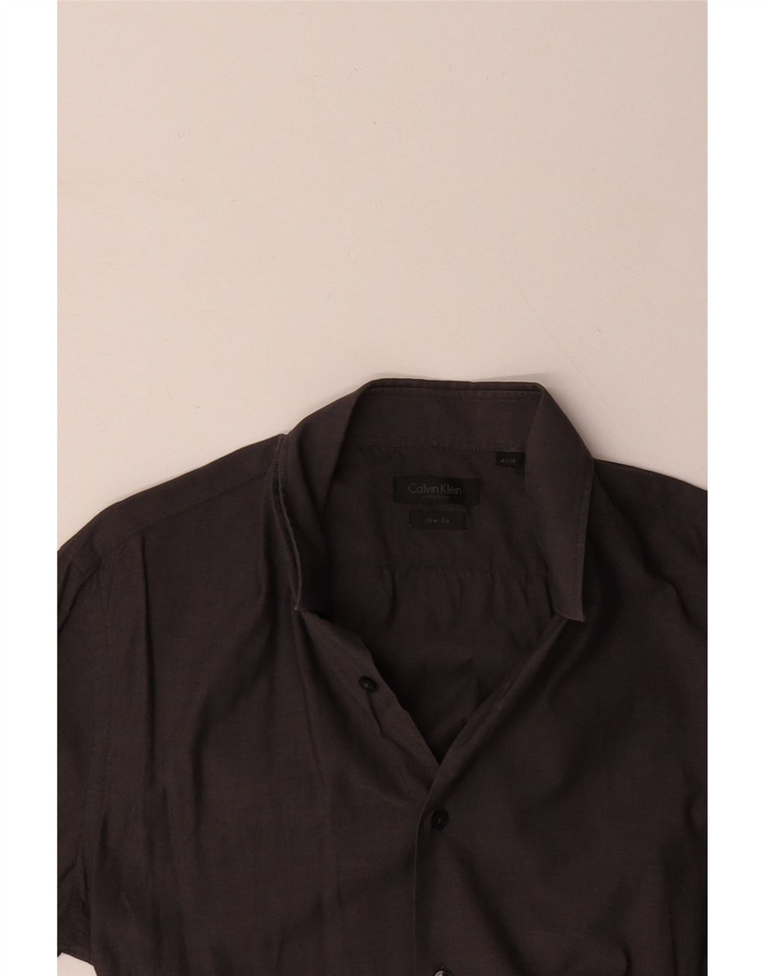 CALVIN KLEIN Camisa ajustada para hombre Talla 41 16 Grande Gris