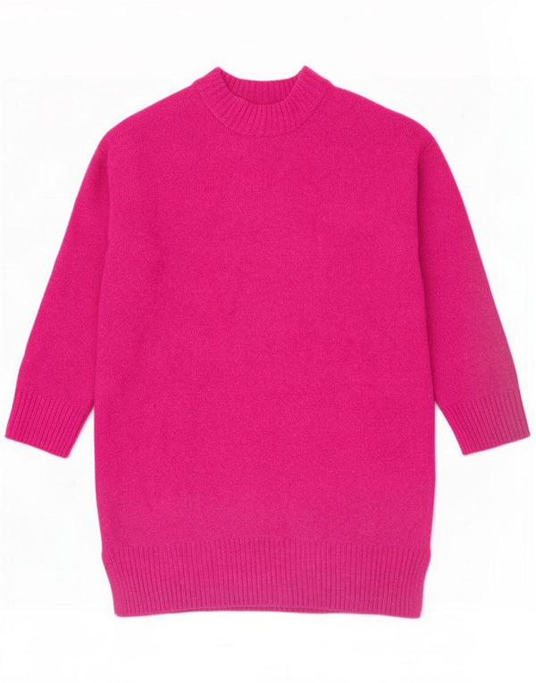Zara Vestido estilo jersey holgado para niña 11-12 años Rosa Acrílico