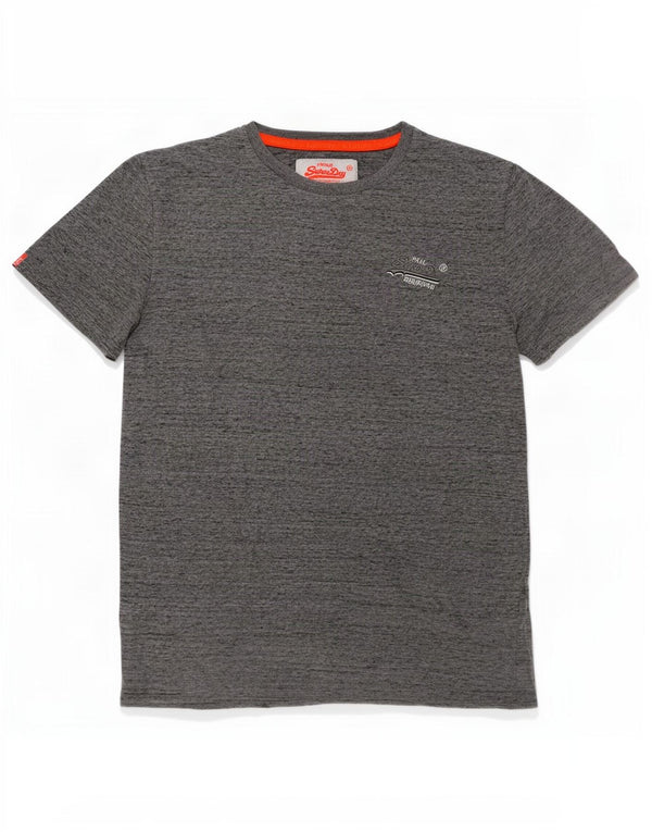 Superdry Camiseta para hombre Top Small de algodón moteado gris