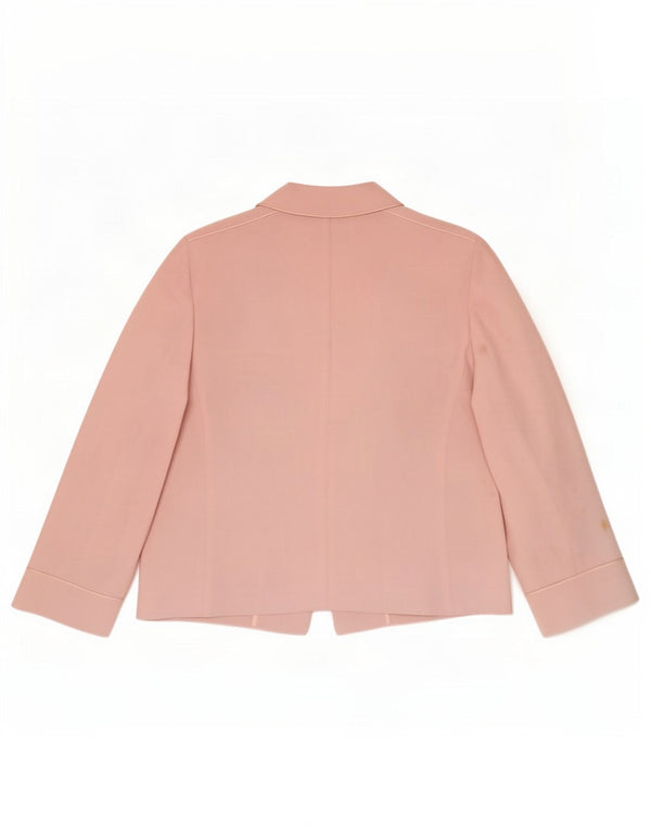Marella Chaqueta Americana Abierta de Manga 3/4 para Mujer UK 40 XL Triacetato Rosa