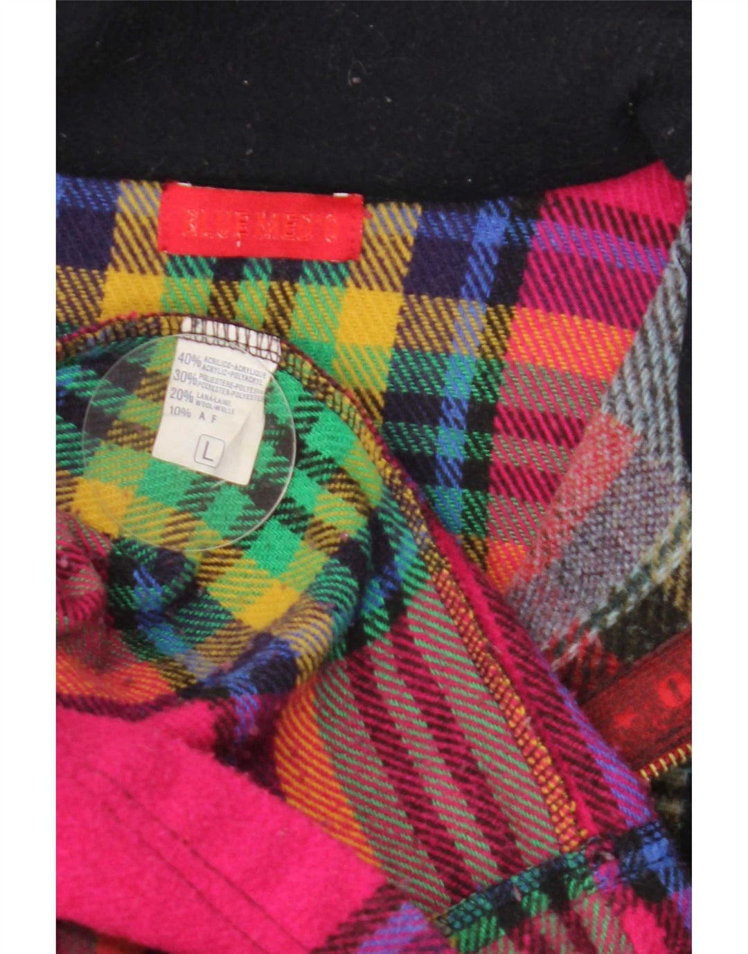 Vintage hombres pullover franela camisa grande multicolor cuadros acrílico