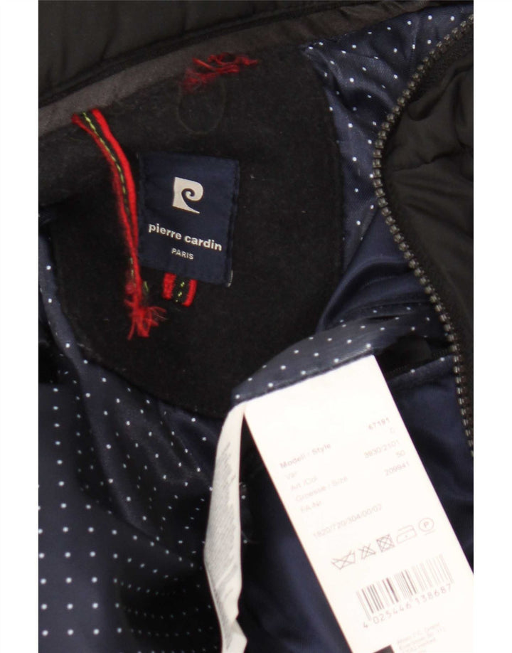 Pierre Cardin Abrigo cortavientos para hombre IT 50 Grande Lana azul marino