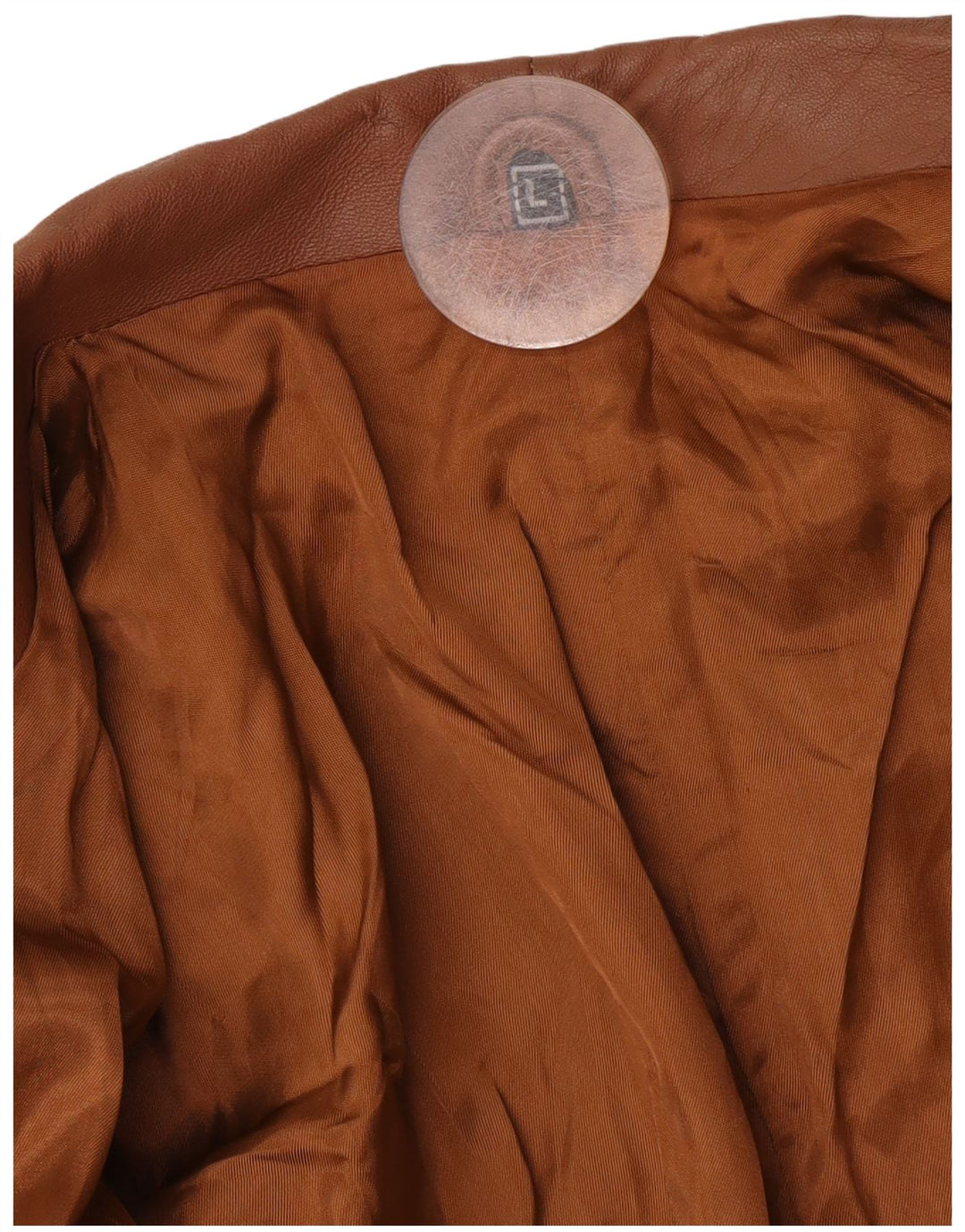 Vintage mujer 1 botón cuero Blazer chaqueta Reino Unido 16 marrón grande