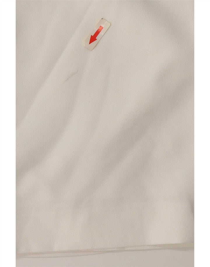 Zara Mujer Mini Vestido Con Hombros Descubiertos UK 8 Pequeño Poliéster Blanco