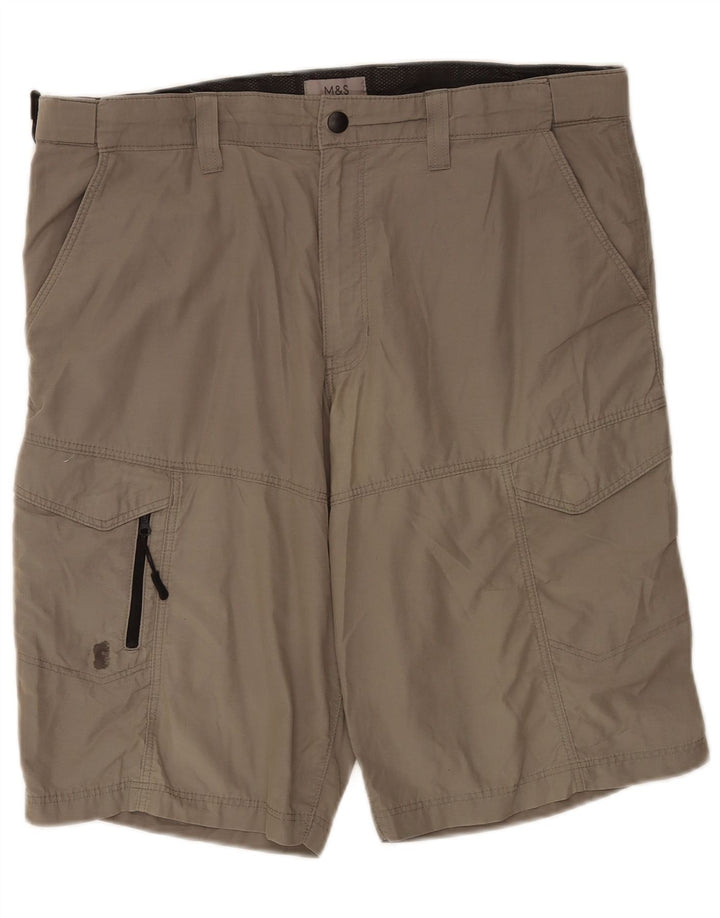 Marks & Spencer Pantalones cortos tipo cargo para hombre W36 Algodón gris grande