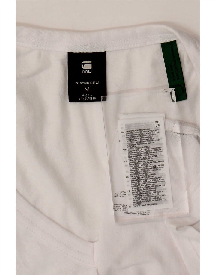 G-Star Camiseta para mujer Top UK 12 Medium White Cotton