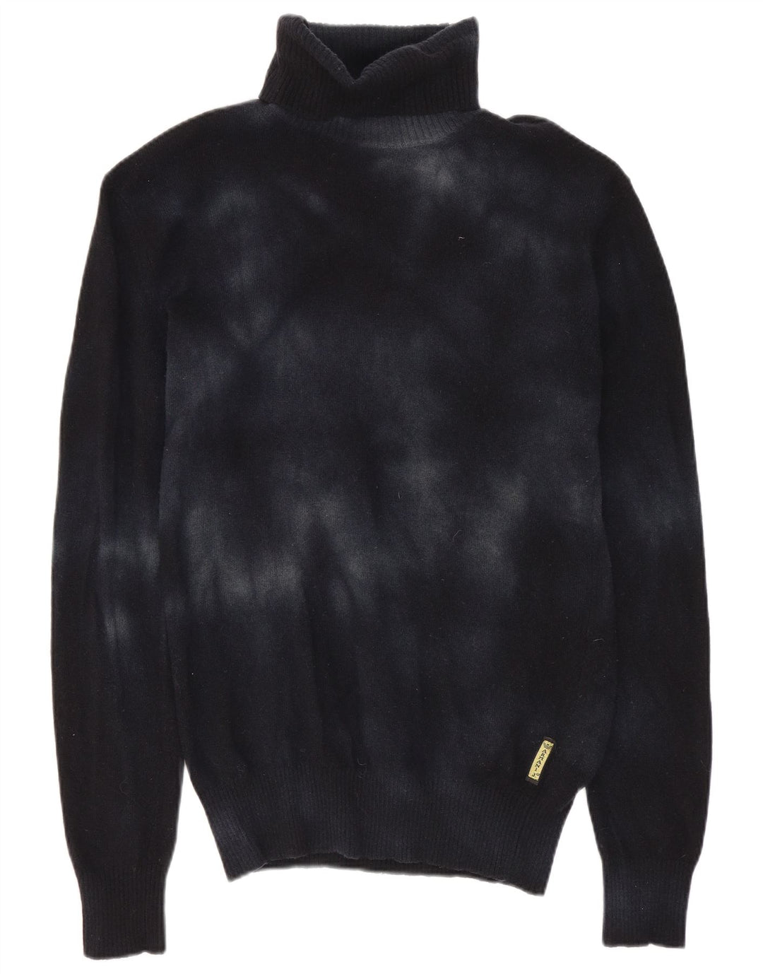 Armani Jeans Mujer Roll Neck Jumper Suéter UK 10 Small Azul Marino Tie Dye