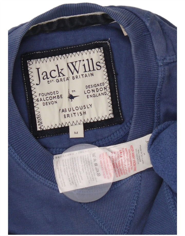 Jack Wills Hombre Sudadera Gráfica Jersey De Algodón Azul Medio