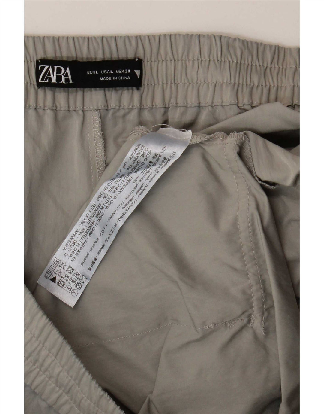Zara Shorts Cargo Mujer Grande W30 Gris Poliéster