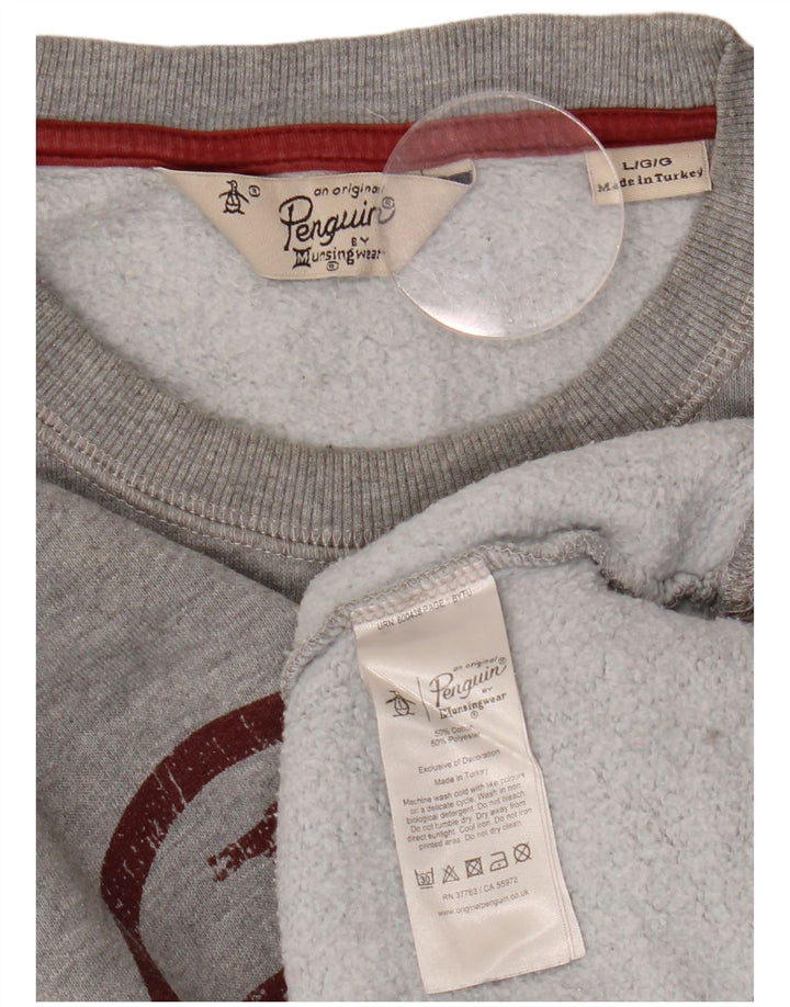 PENGUIN Sudadera gráfica para hombre Jumper Large Gris Algodón