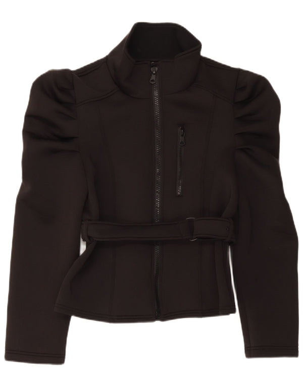 Zara Chaqueta Bomber para Mujer UK 44 Grande Poliéster Negro