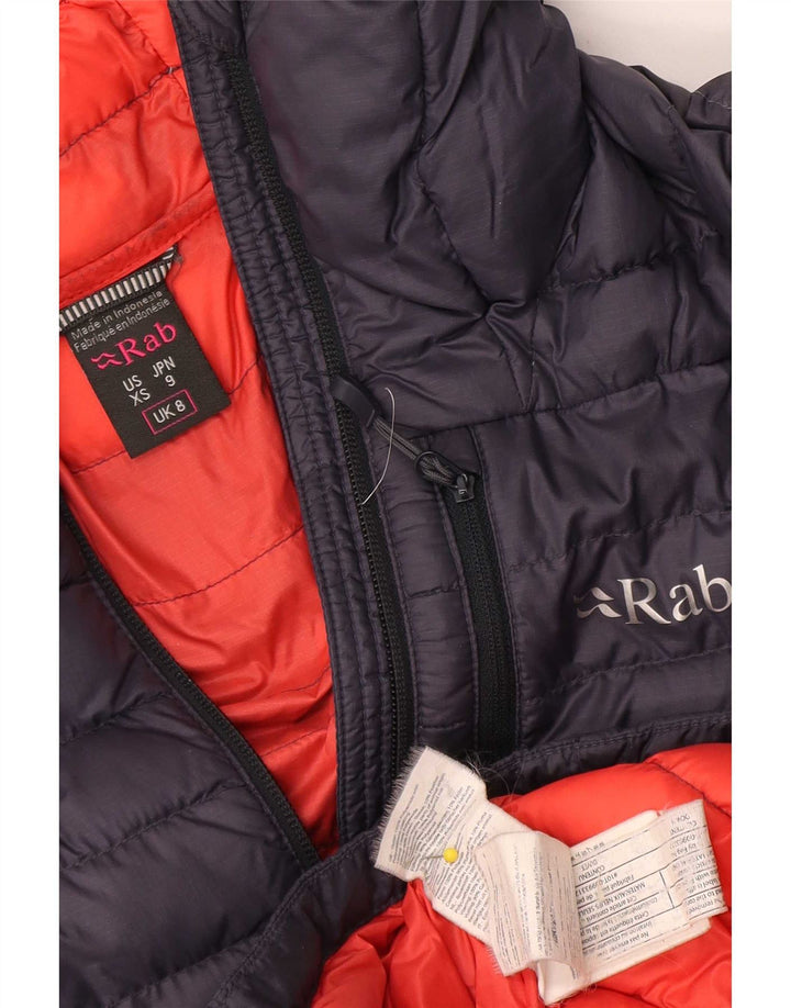 Chaqueta acolchada con capucha para mujer Rab UK 8 Small Poliamida azul marino