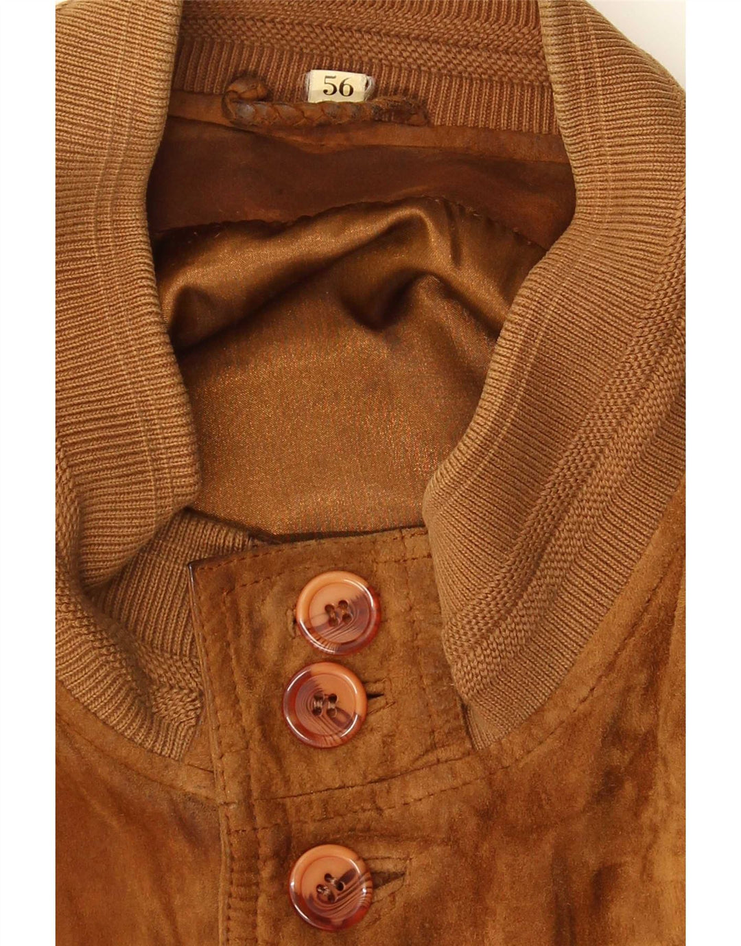Vintage hombres gamuza bomber chaqueta IT 56 3XL marrón