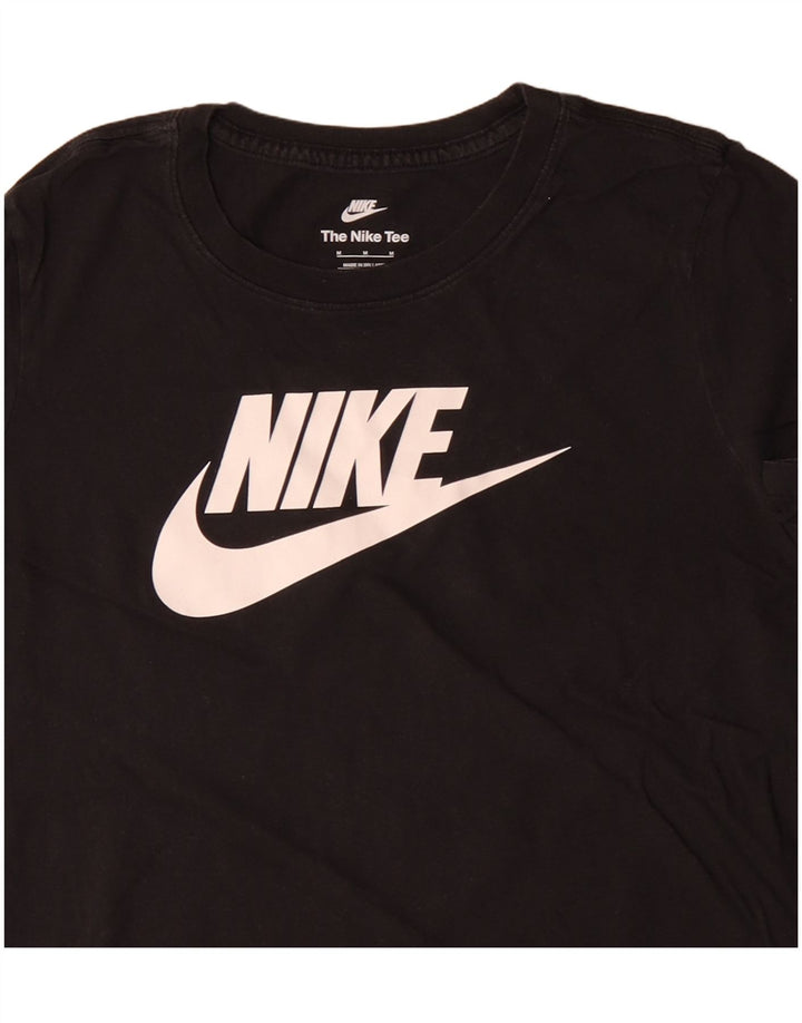 NIKE Camiseta gráfica para mujer Top UK 12 Medium Black Cotton