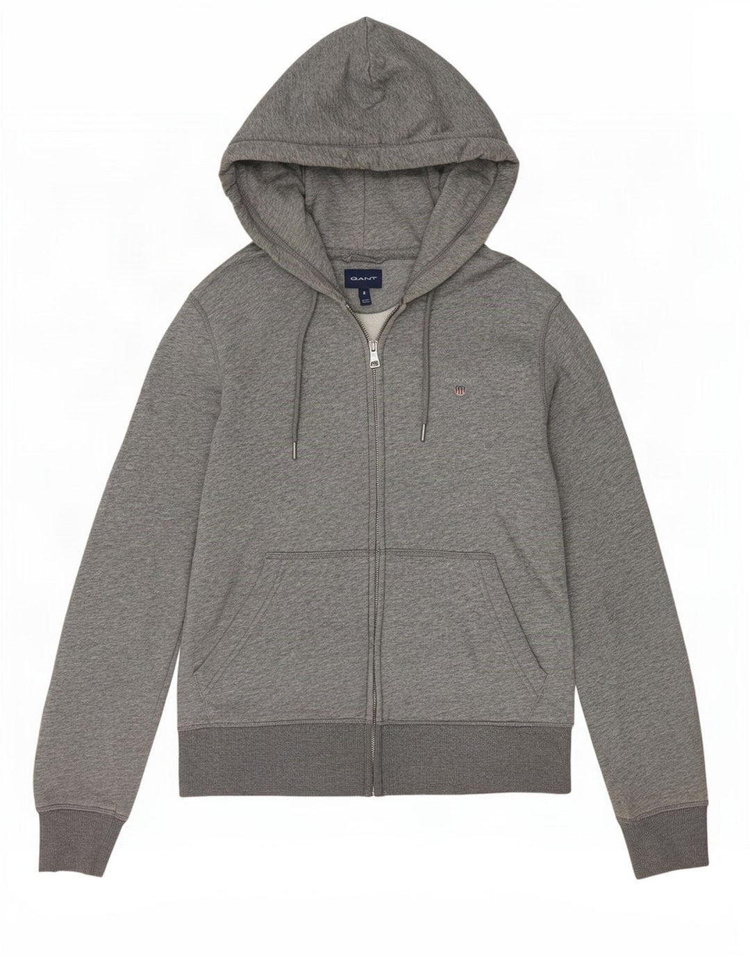 Gant Sudadera con capucha y cremallera para hombre, talla pequeña, algodón gris