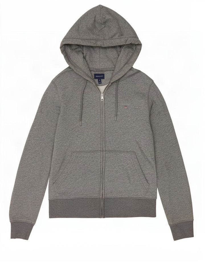 Gant Sudadera con capucha y cremallera para hombre, talla pequeña, algodón gris