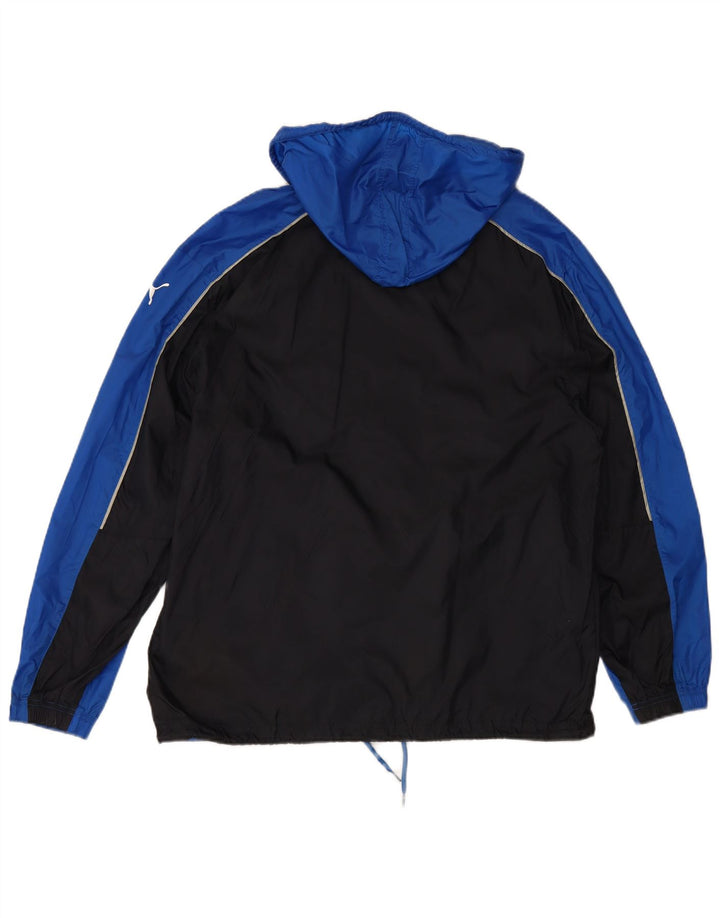 PUMA Chaqueta impermeable con capucha para hombre UK 38 Azul medio Colorblock