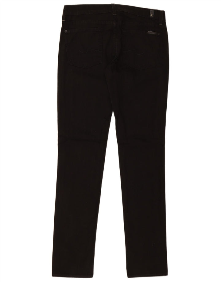 7 FOR ALL MANKIND Vaqueros ajustados para mujer W29 L33 Algodón negro