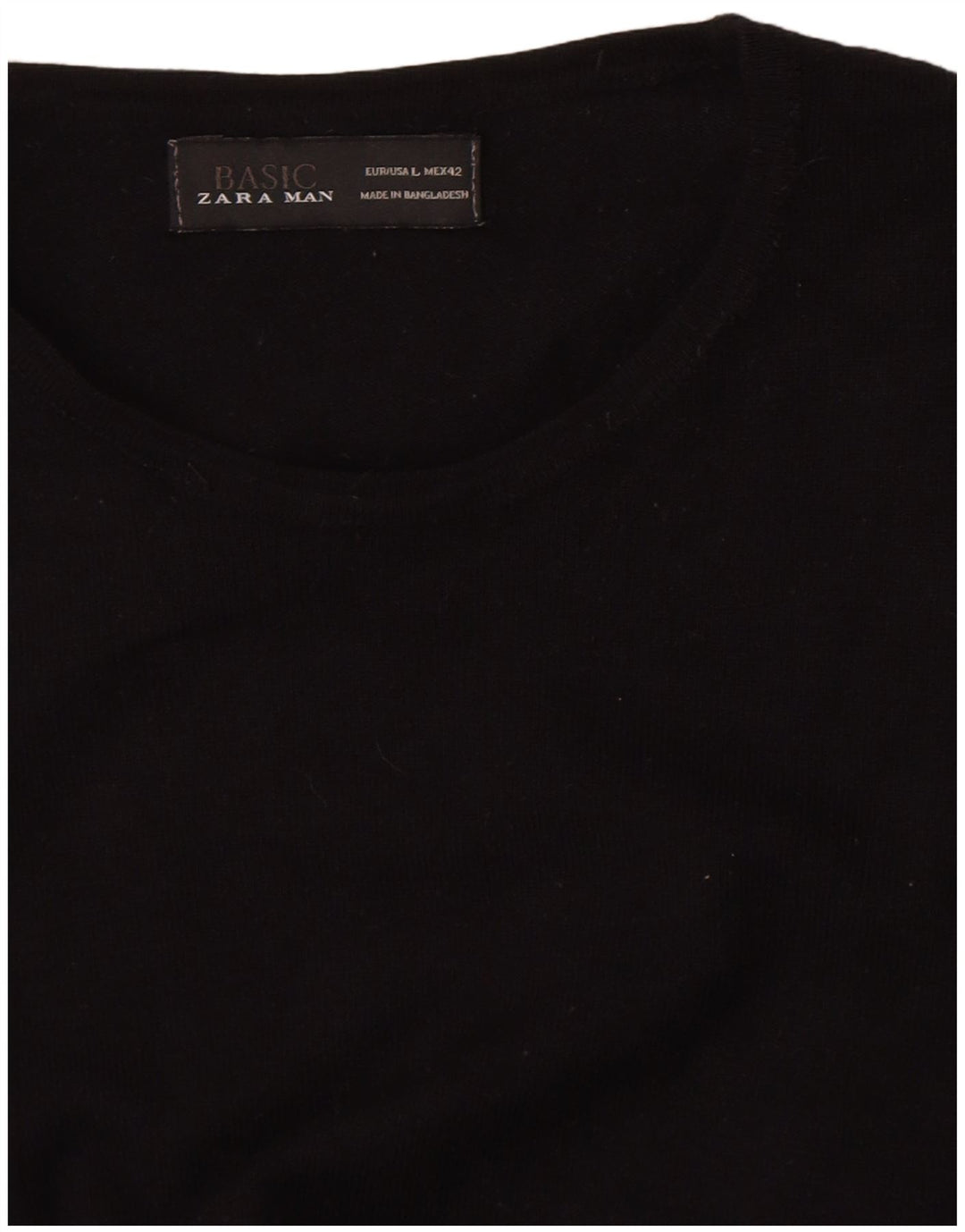 Zara Hombre Jersey De Cuello Redondo Jersey Grande Negro