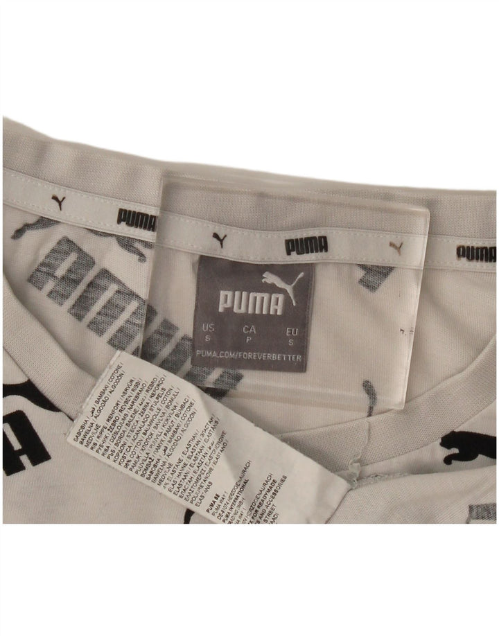 Puma Camiseta gráfica para hombre Top Small White Cotton
