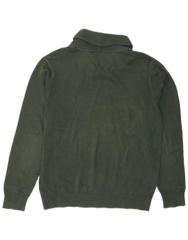 Tommy Hilfiger - Jersey para hombre con cuello chal, talla 2XL, algodón verde