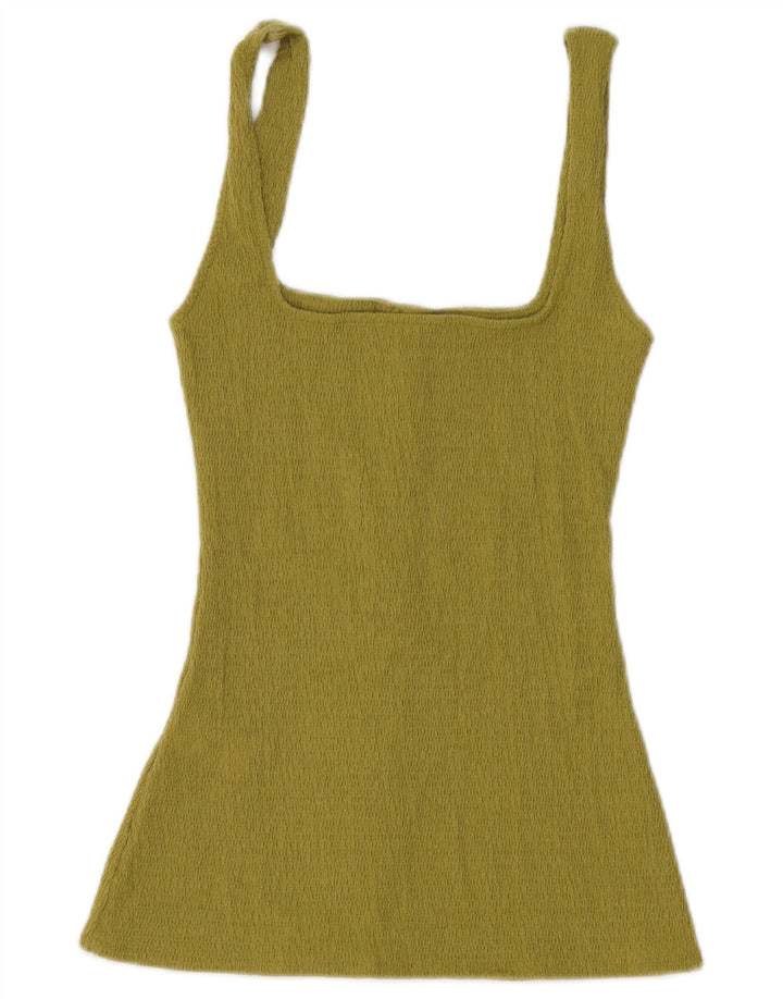 Zara Mujer Chaleco Top UK 12 Poliéster Verde Medio