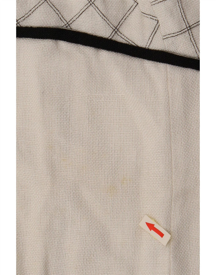 VINTAGE Vestido de línea A sin mangas para mujer Reino Unido 8 Pequeño cheque blanco