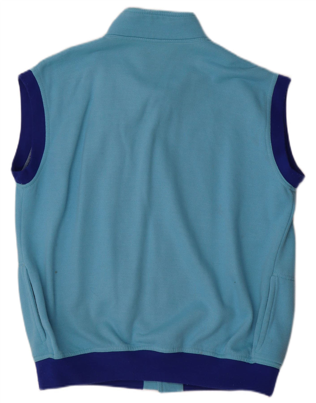 Vintage hombres sin mangas chándal top chaqueta grande azul colorblock
