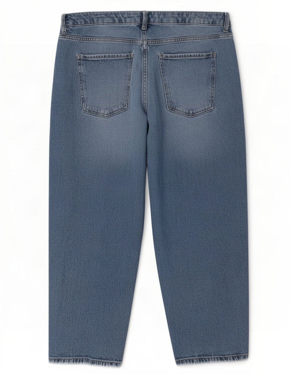 Marks & Spencer Jeans Capri Zanahoria para Mujer UK 18 XL W38 L24 Algodón Azul