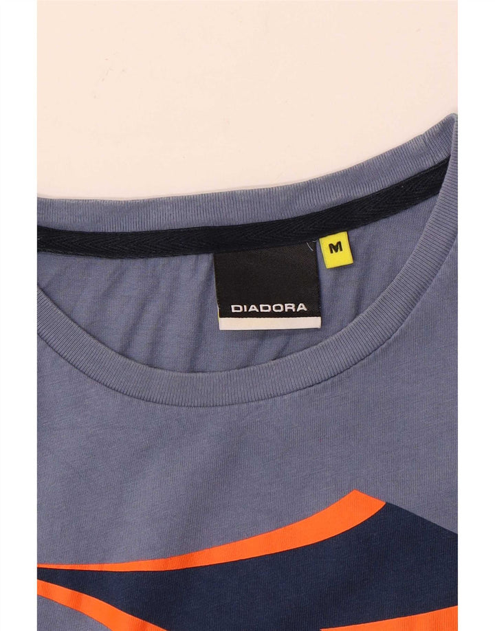 Diadora Hombre Camiseta Gráfica Top Azul Medio