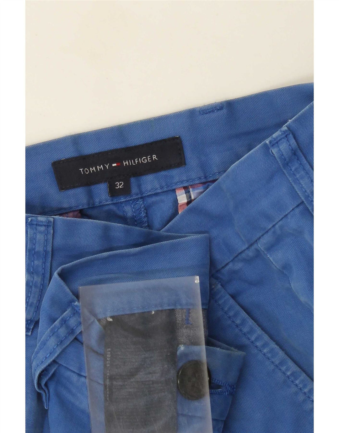 Tommy Hilfiger Pantalones cortos chinos para hombre W32 Algodón azul medio