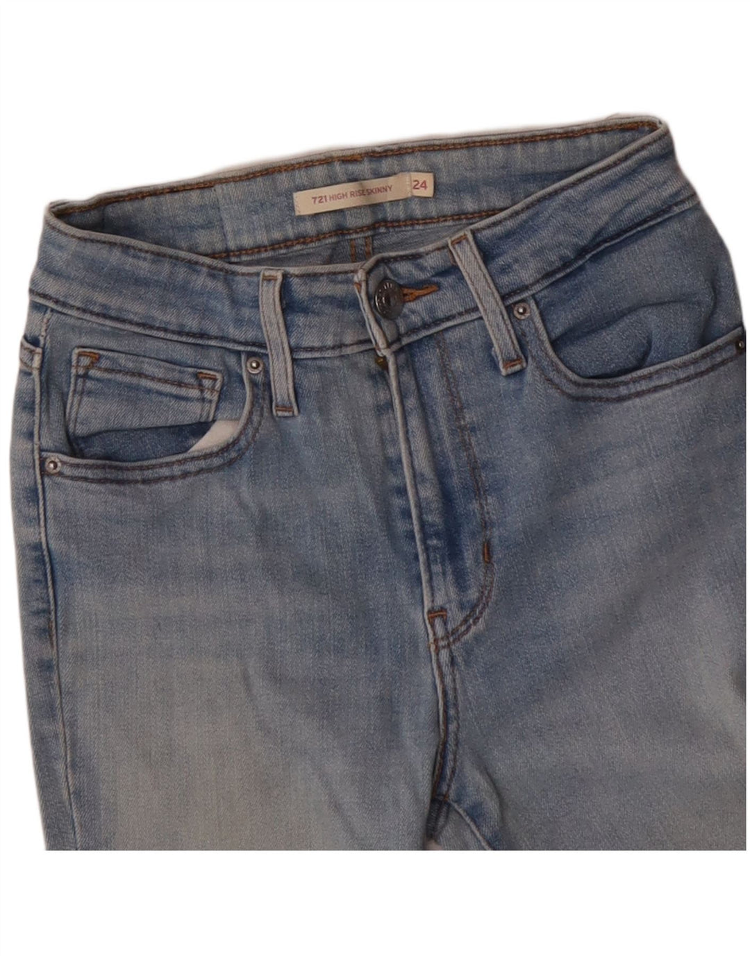 LEVI'S Vaqueros pitillo de talle alto 721 para mujer W24 L29 Algodón azul