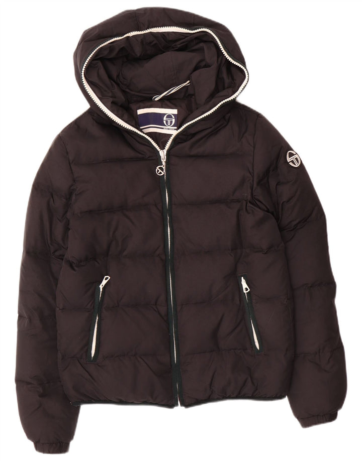 Sergio Tacchini Chaqueta Acolchada Mujer Con Capucha IT 44 Medium Negro Poliéster