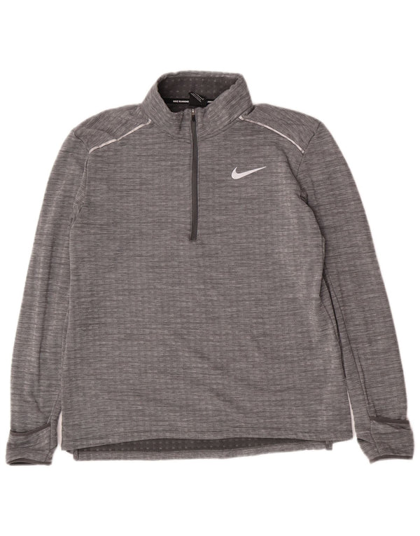 Nike - Chándal para correr con cremallera y cuello para hombre, talla grande, poliéster gris