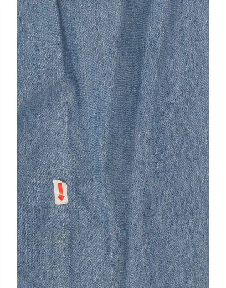 BENETTON Womens Denim Shirt UK 14 Medium Blue Cotton