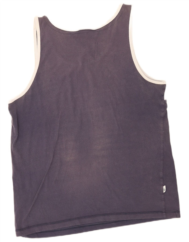 Reebok - Camiseta sin mangas para hombre XL, color azul marino, algodón