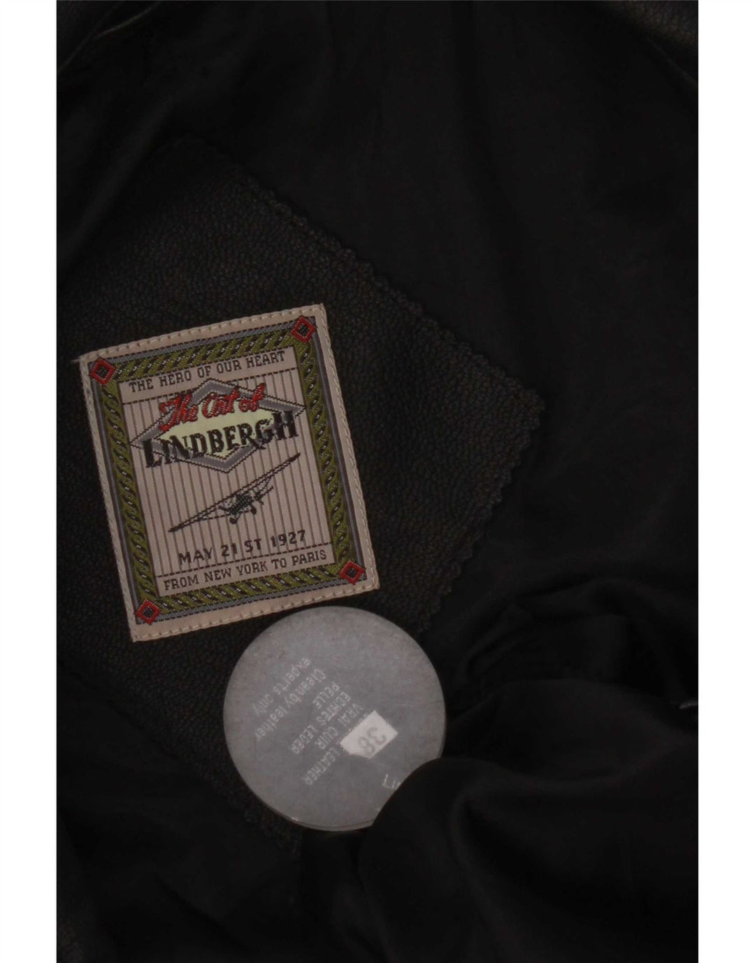 Vintage mujer cuero chaleco EU 38 medio negro