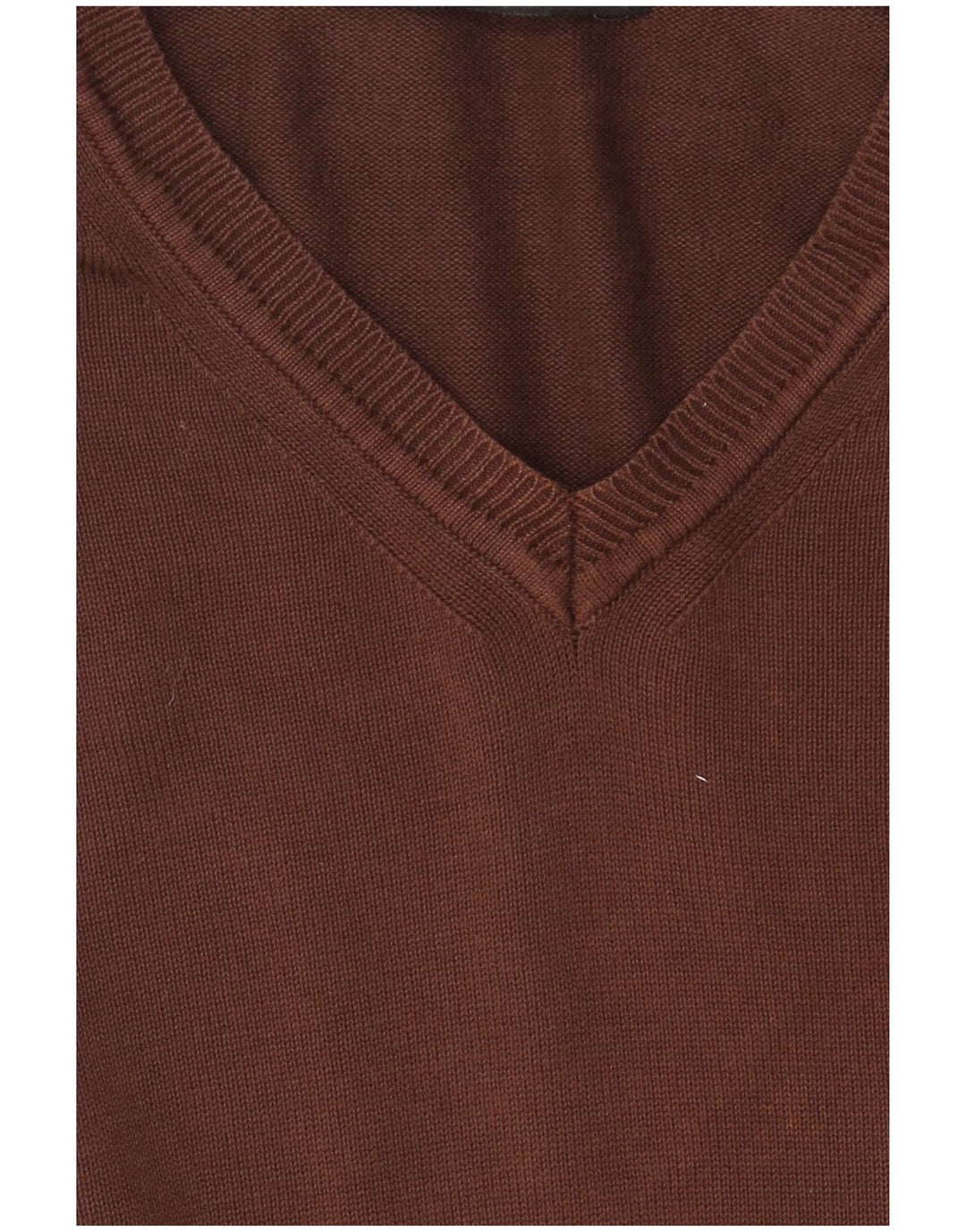 Zara Hombre Jersey Cuello Pico XL Marrón Algodón