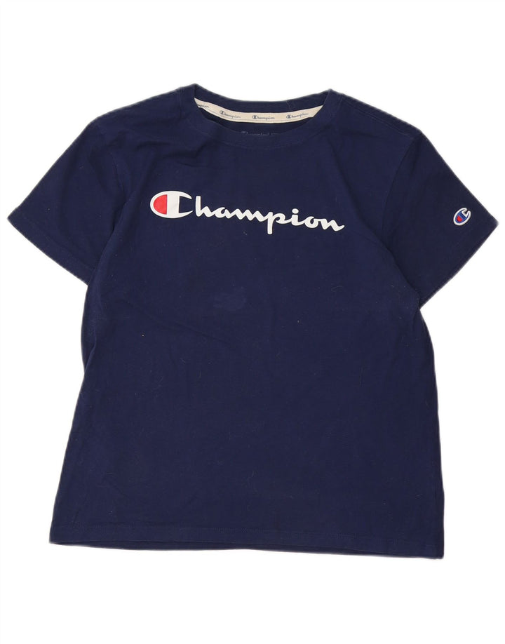 CHAMPION Camiseta gráfica para mujer Top UK 12 Medium Azul marino