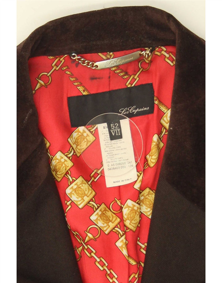 Les Copains Chaqueta Blazer De 3 Botones Para Mujer IT 52 2XL Lana Virgen Marrón