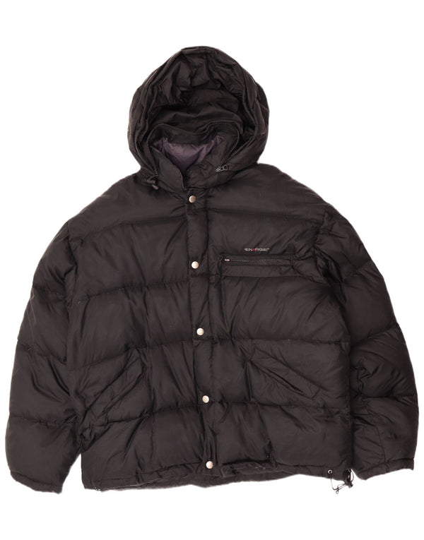 Energie Chaqueta acolchada con capucha para hombre UK 42 XL Negro